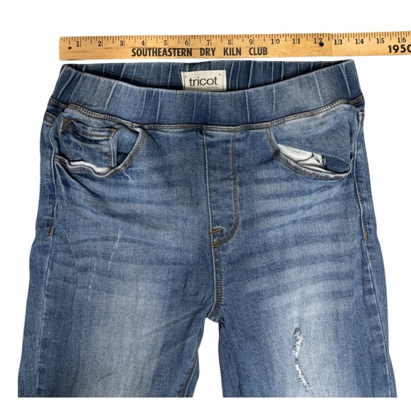 Flared frayed Womens Jeans M 8 10 Distressed Grunge Hippie bell bottom wide leg - Picture 6 of 8